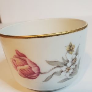 AJCO France Botantical floral Porcelain cup vtg Vintage.See pics of condition